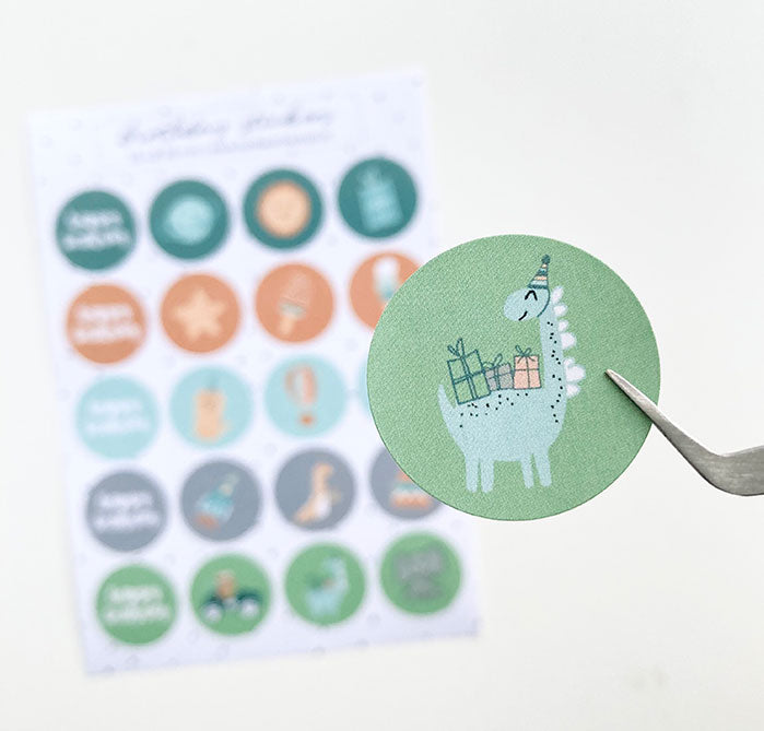 Planche de stickers | Happy birthday green