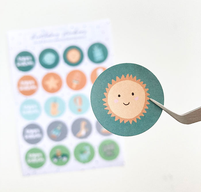 Planche de stickers | Happy birthday green