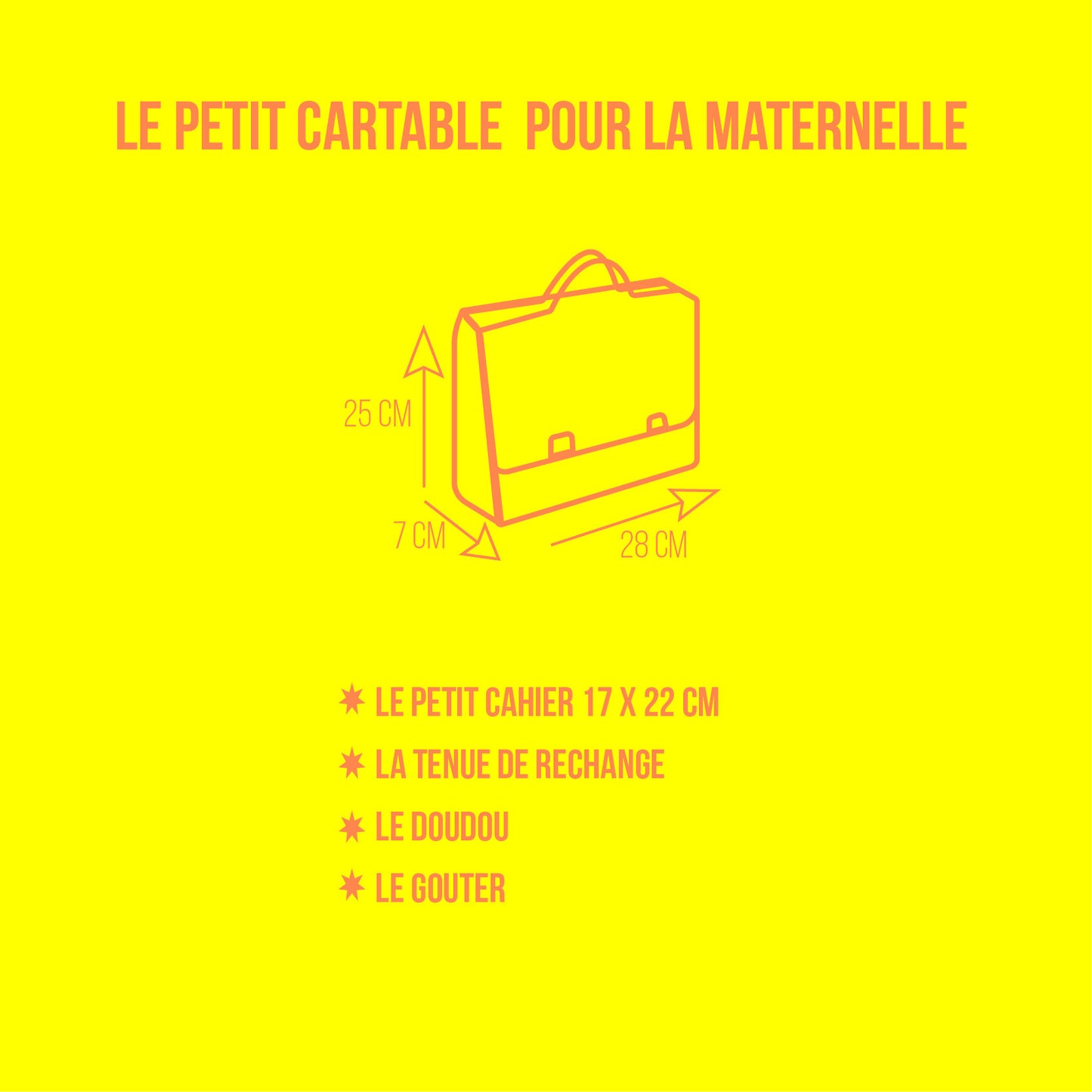 Cartable éco-responsable | Les Délicieux « Orange »