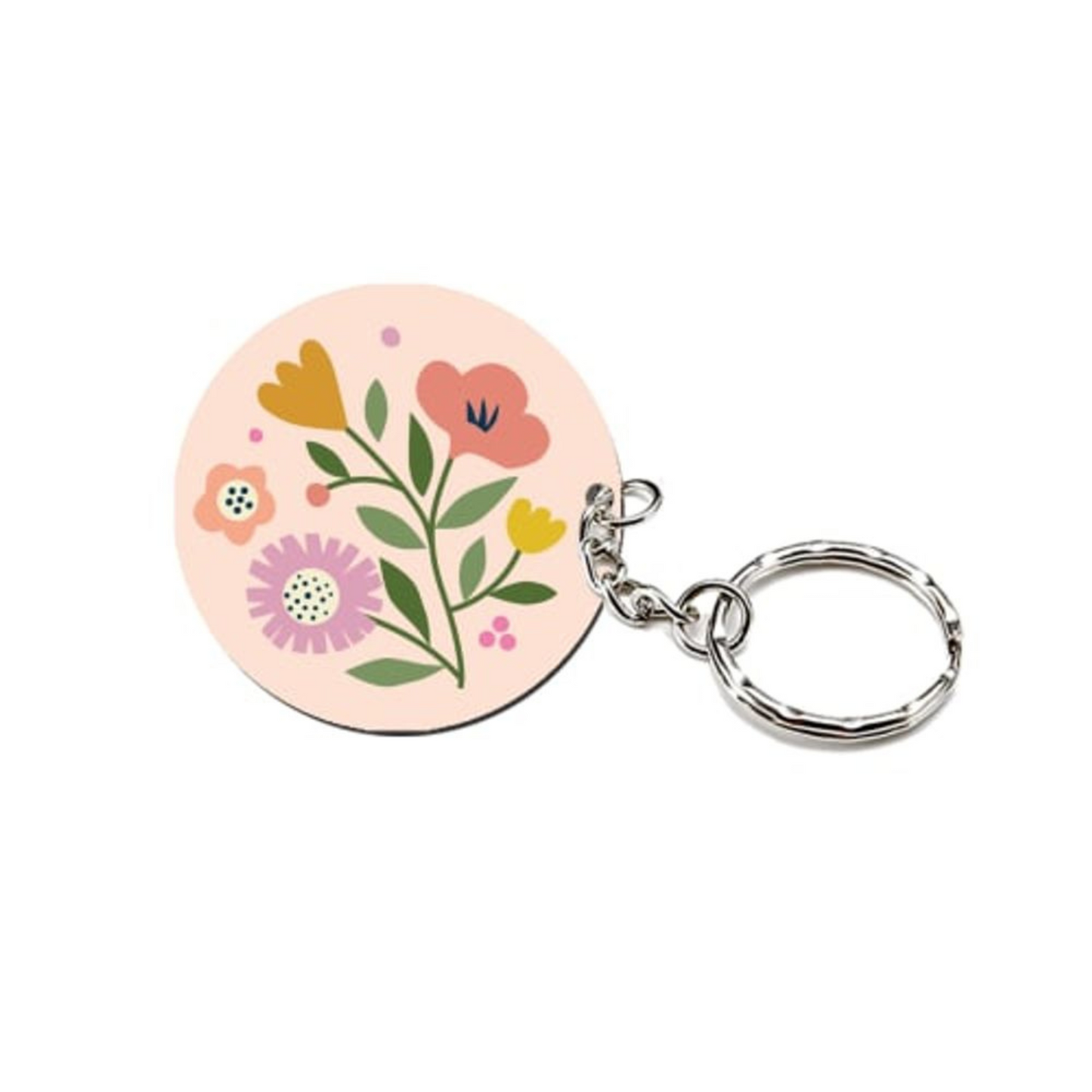 Porte-clés en bois | Fleurs