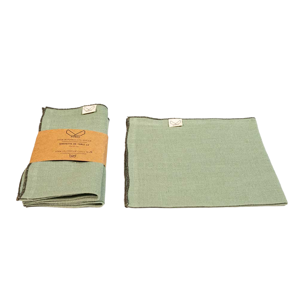 Serviettes de table en lin | Vert