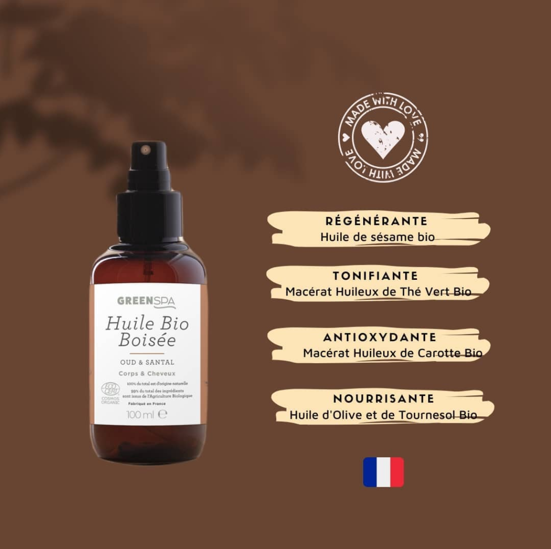 Huile bio boisée | Oud & Santal