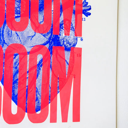 Poster - Signed screen print | Boom Boom neon pink