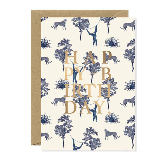 Carte happy birthday | Blue jungle
