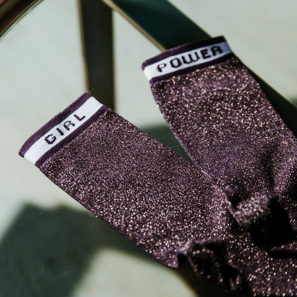 Glitter Socks | Girl Power purple