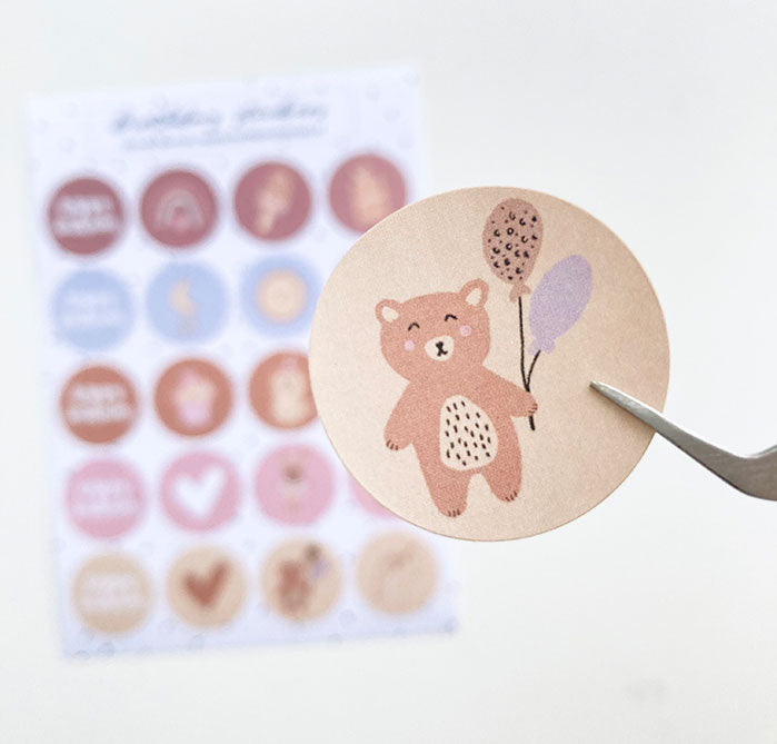 Planche de stickers | Happy birthday pink