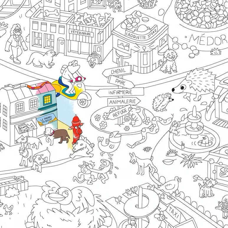 Poster géant à colorier | Animal city