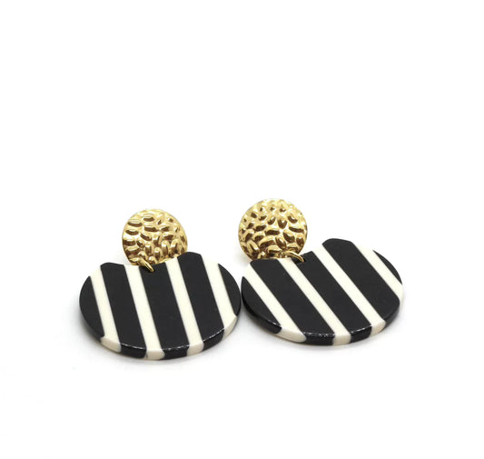 Earrings | Cleo black &amp; white 