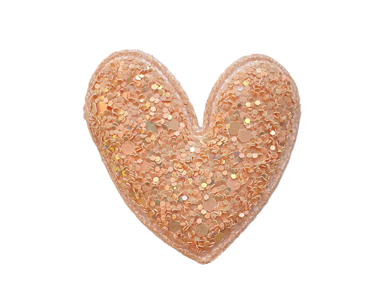 Heart brooch | Pink glitter