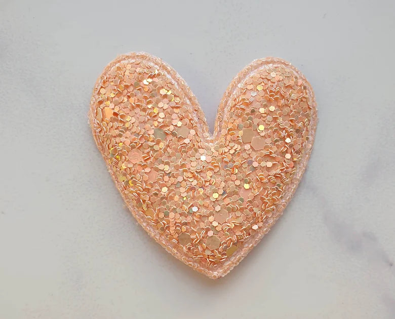 Heart brooch | Pink glitter