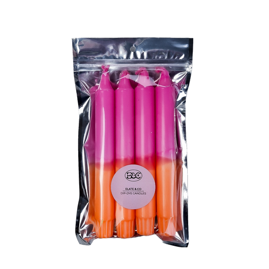 Bougies Dip Dye | Rose fluo et orange