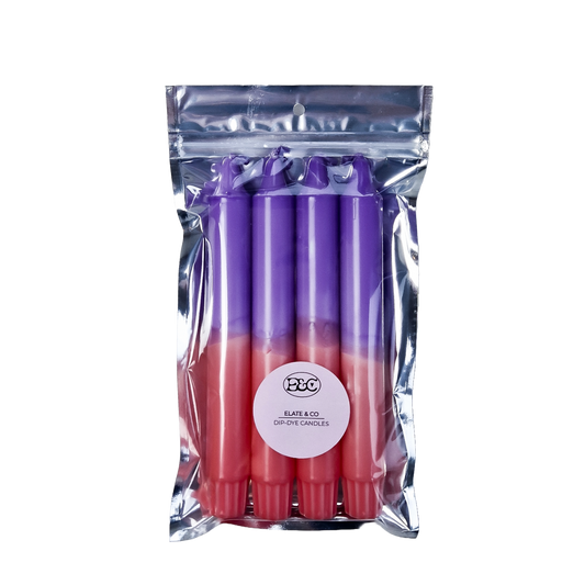 Bougies Dip Dye | Violet et rose clair