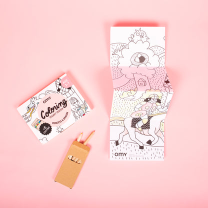Coloriage pocket | Princess & dragon
