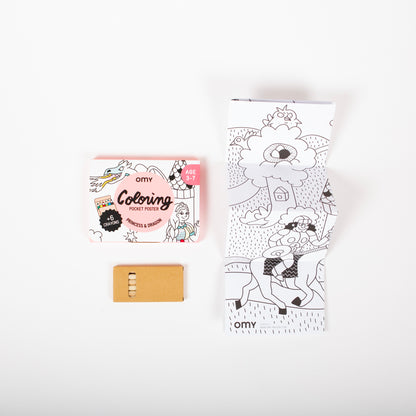 Coloriage pocket | Princess & dragon