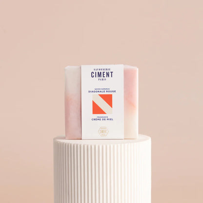 Red Diagonal Soap | Honey Cream Fragrance
