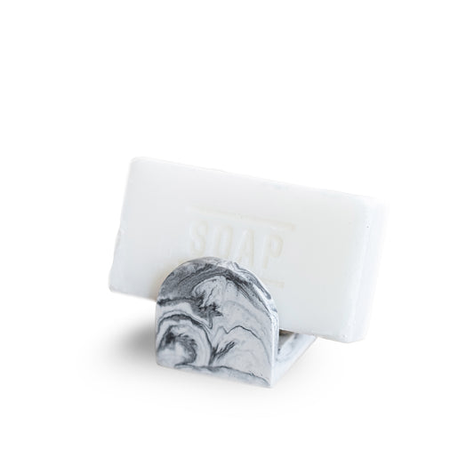 Porte-savon vertical | Blanc marbré