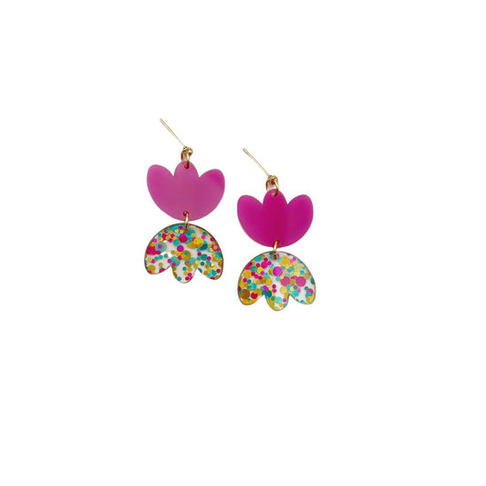 Boucles d’oreilles | Rosette violine