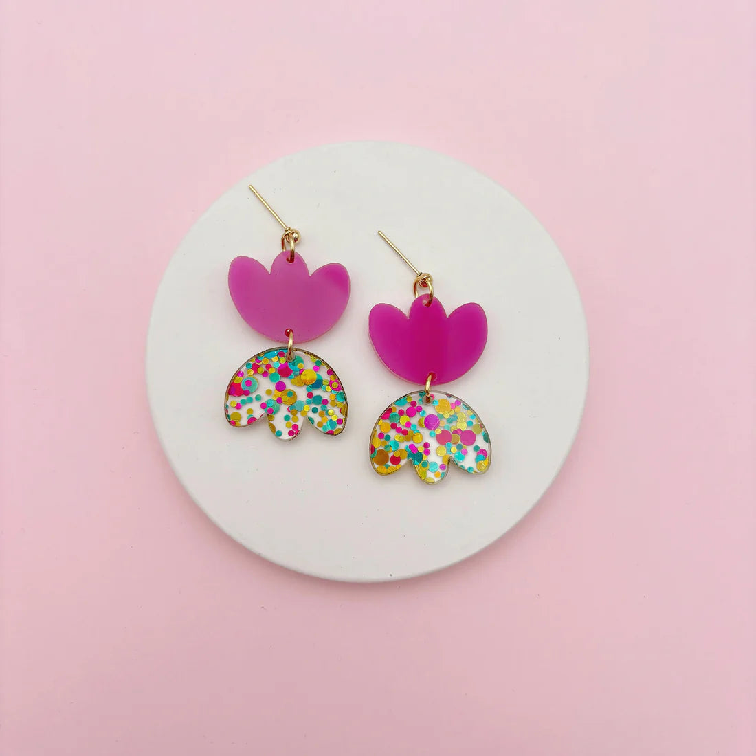 Boucles d’oreilles | Rosette violine