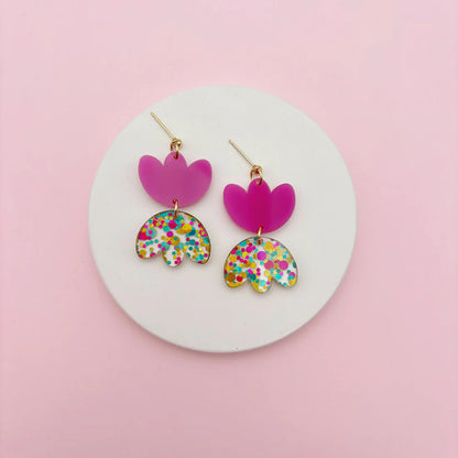 Boucles d’oreilles | Rosette violine