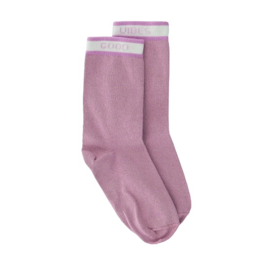 Glitter Socks | Good Vibes in Pink