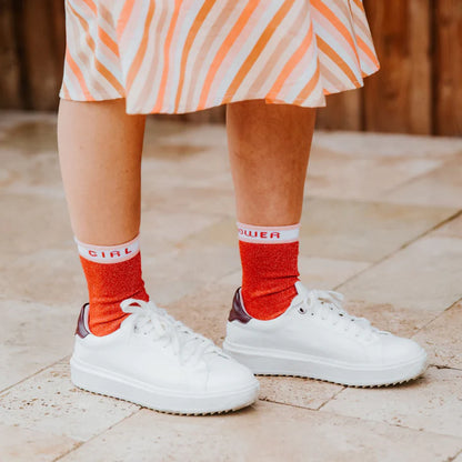 Chaussettes à paillettes | Girl Power en rouge