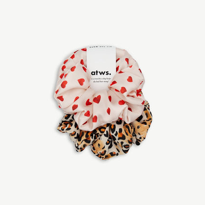 Scrunchies | Duo heart & léopard