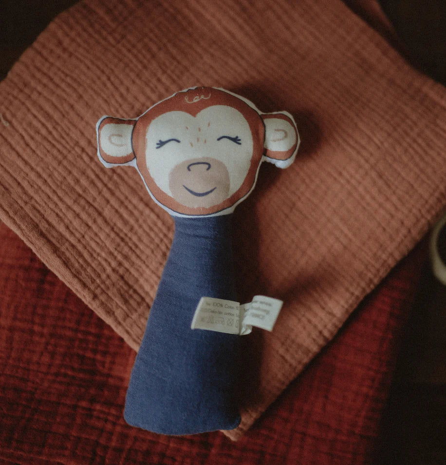 Hochet gling-gling | Singe bleu marine