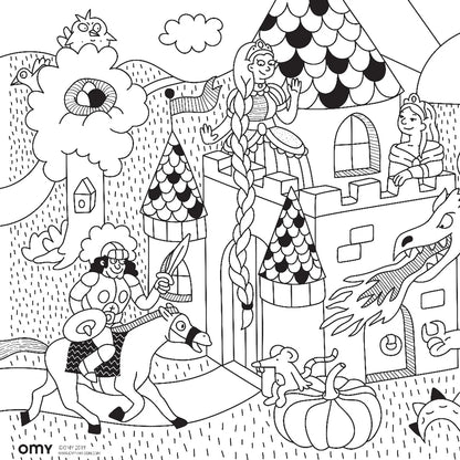 Coloriage pocket | Princess & dragon