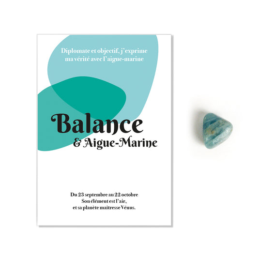 Pierre astro | Balance - Aigue-Marine
