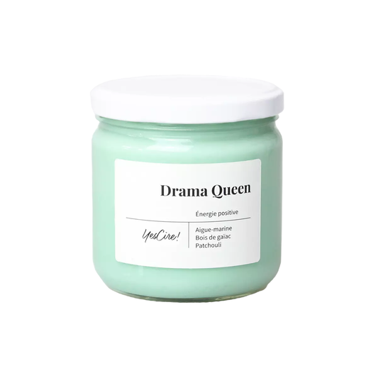 Lithotherapy candle | Drama Queen | Aquamarine “positive energy”