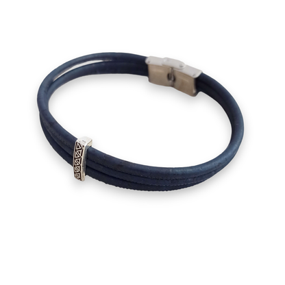 Bracelet en liège Adam | Bleu foncé