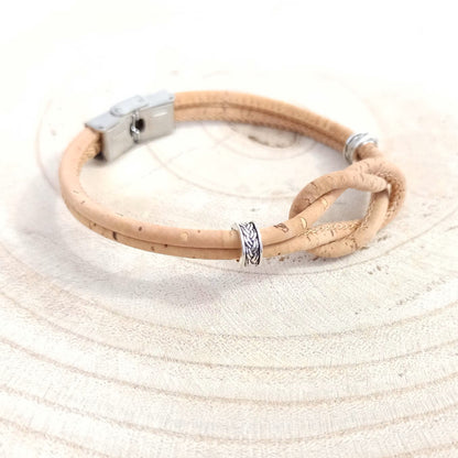 Bracelet en liège Tom | Beige naturel