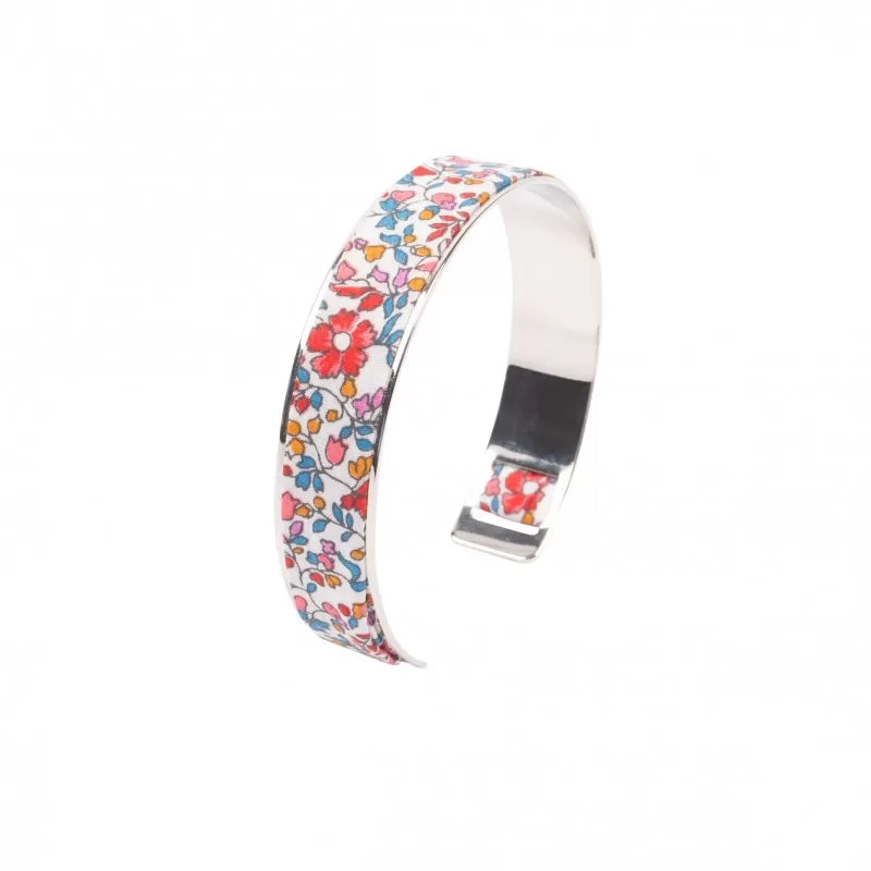 Bracelet laiton argenté | Liberty Katie & Millie bleu rose