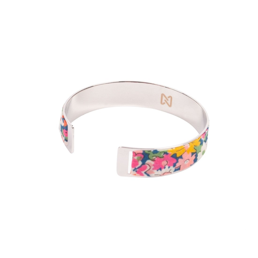 Bracelet laiton argenté | Liberty Libby bleu fuchsia