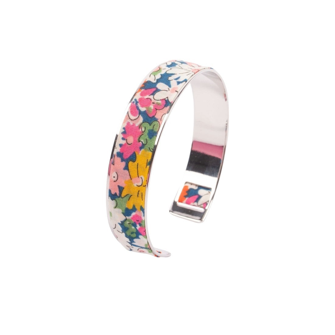 Bracelet laiton argenté | Liberty Libby bleu fuchsia