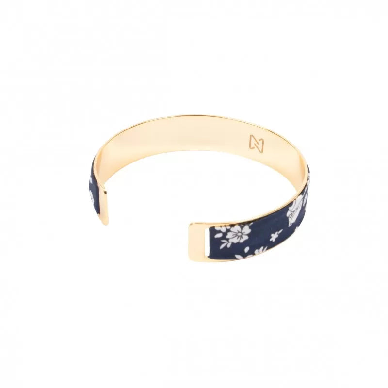 Bracelet laiton doré | Liberty Bloom bleu marine