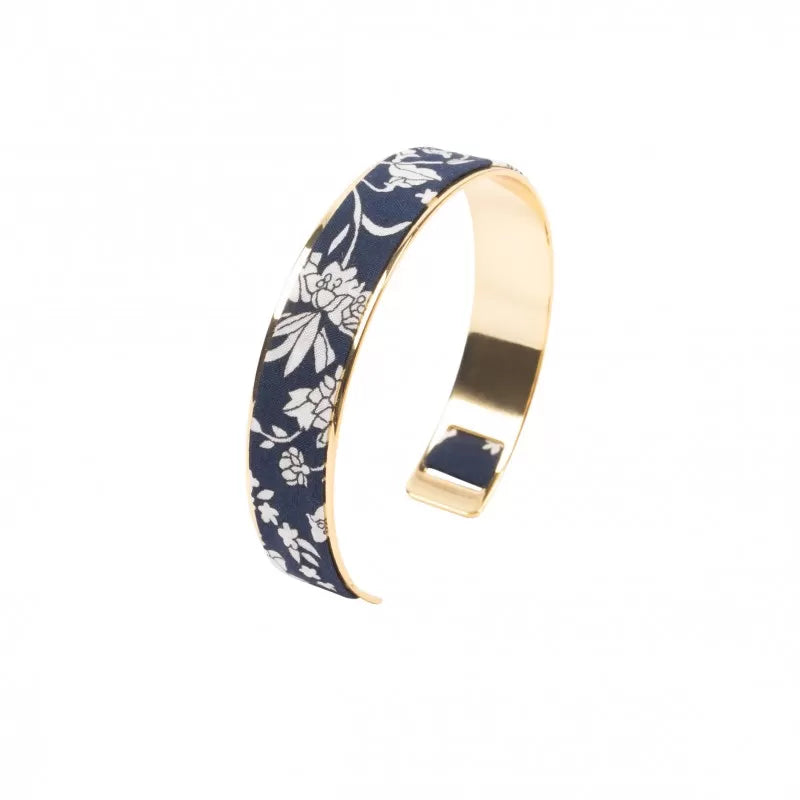 Bracelet laiton doré | Liberty Bloom bleu marine