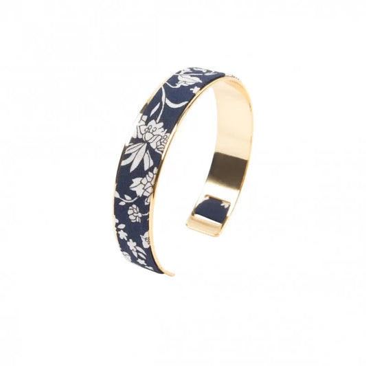 Golden brass bracelet | Liberty Bloom navy blue 