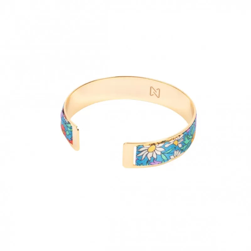 Bracelet laiton doré | Soie liberty poppy park