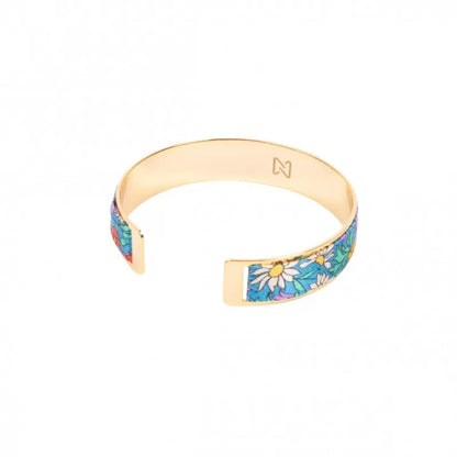 Bracelet laiton doré | Soie liberty poppy park