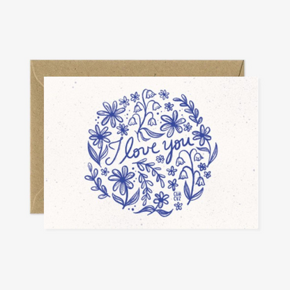 Carte postale | I love you bleu