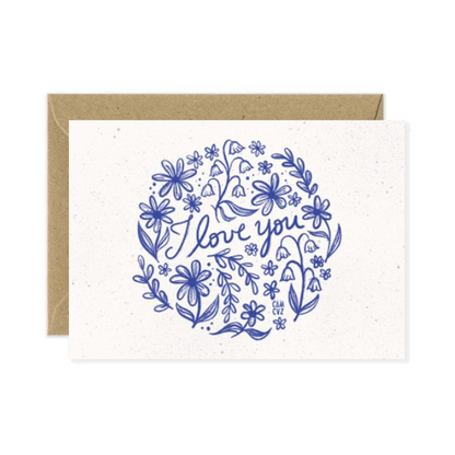 Carte postale | I love you bleu