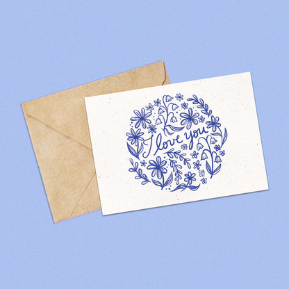 Carte postale | I love you bleu