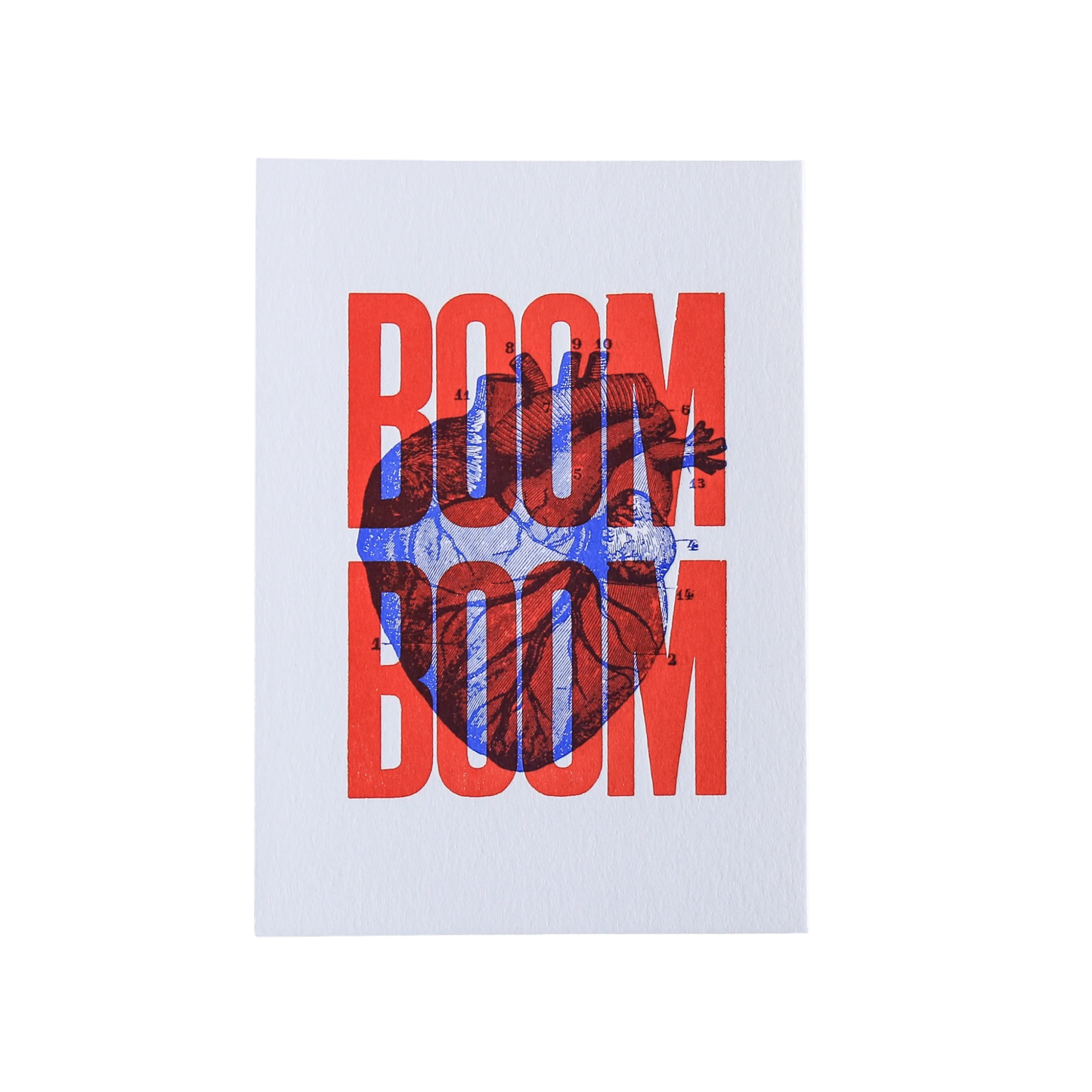Letterpress card | Boom boom red