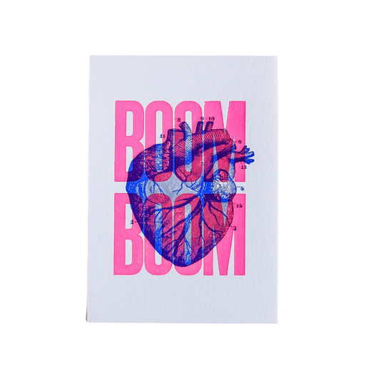 Letterpress card | Boom boom pink