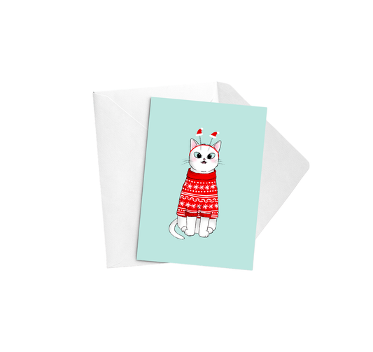 Carte de Noël | Christmas cat