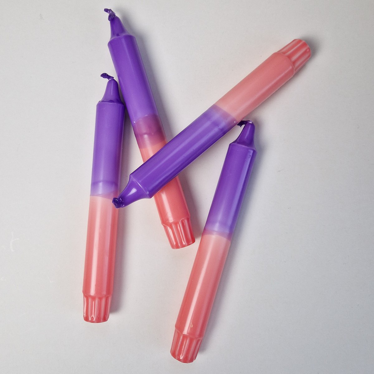 Bougies Dip Dye | Violet et rose clair