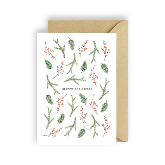 Carte de Noël | Feuillage