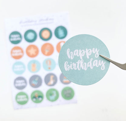 Planche de stickers A5 | Happy birthday green