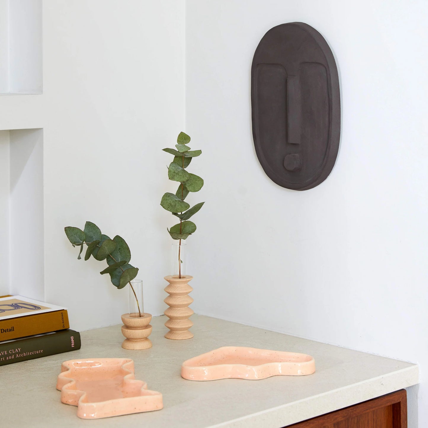 Plateau vague en céramique | Rectangle pêche